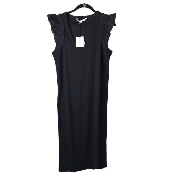 The Nines by Hatch Ribbed Jersey Knit Maternity Bodycon Dress Ruffle Sleeve XL - Picture 3 of 7